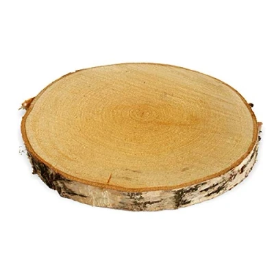 Abbildung von Große Holzscheibe zum Basteln oder Dekorieren 1 Stück naturbelassene Baumscheibe aus Birkenholz mit 25 30 cm Durchmesser runde Holz Birkenscheibe als Deko Holzplatte Holzdeko