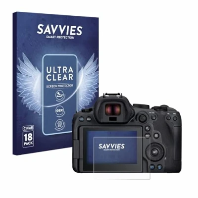 Abbildung von Savvies 18 Stück Schutzfolie für Canon EOS R6 Mark II Displayschutz Folie Ultra Transparent
