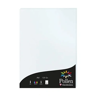 Abbildung von Clairefontaine 4201C Packung mit 50 Karten Pollen 120g, DIN A4, 21 x 29,7cm, Blau