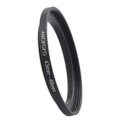 Abbildung von 43 bis 49mm Metall Filter Ring,43 Step up Filteradapter Ring von Kamera Objektiv mit 43mm Filtergewinde auf