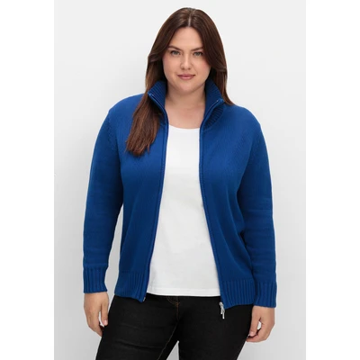 Abbildung von Sheego Strickjacke, Damen, Größe: 44, Royalblau