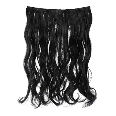 Abbildung von Prettyland DQ138 50 cm lange Volumen gewellt one piece Clip In Extensions Haarverlängerung Haarteil BK01 tief schwarz