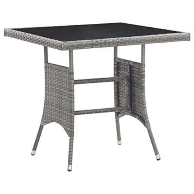 Abbildung von vidaXL Gartentisch Grau 80x80x74 cm Poly Rattan (1 St)