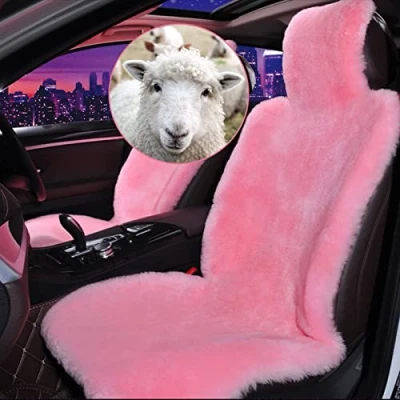 Abbildung von Altlue Autositzbezüge Lammfell Autositzbezug Autositz Sitzbezug Für Auto Sitzauflage Fell Vordersitze Rosa Universal (einteilig)