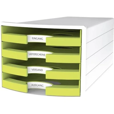 Abbildung von HAN Schubladenbox Impuls A4/C4 4 offene Schubladen weiß/Trend Colour l