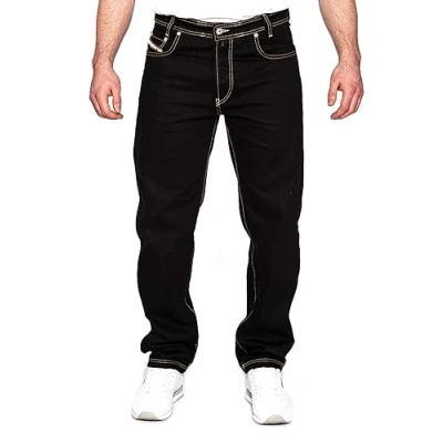 Abbildung von Picaldi® Zicco 472 Jeans Loose &amp; Relaxed Fit Karottenschnitt Hose Lässig Locker Geschnitten (W34/L34, Whiteline)