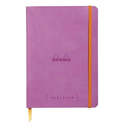 Abbildung von Rhodia 117751C Notizheft Goalbook (DIN A5, 14,8 x 21 cm, Dot, praktisch und trendige, mit weichem Deckel, 90g, elfenbeinfarbigem Papier, 120 Blatt, Gummizug, Lesezeichen) 1 Stück, Lila