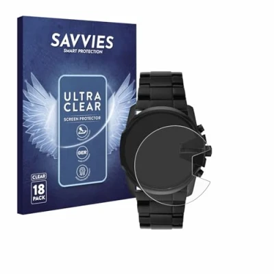 Abbildung von Savvies 18 Stück Schutzfolie für Diesel Master Chief DZ4180 Displayschutz Folie Ultra Transparent