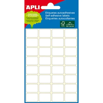 Abbildung von Apli Mini Klebeetiketten, 8 x 12 mm, Weiß, 360 Stück
