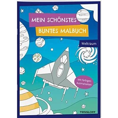 Abbildung von Mein schönstes buntes Malbuch. Weltraum / Planeten, Mond und Sterne galaktischer Malspaß für Kinder Ab 5 Jahren: Mit farbigen Ausmalseiten. Jahren. (Malbücher blöcke)