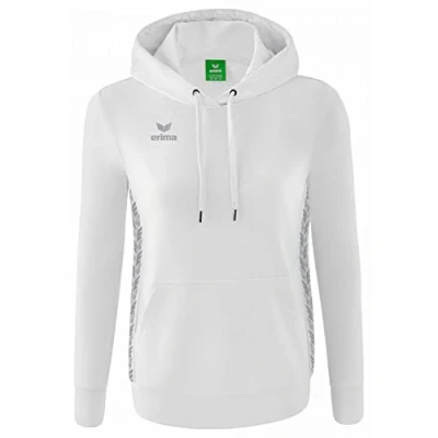 Abbildung von Erima Essential TEAM Kapuzenpullover, Damen, Größe: 36, Weiß monument grey
