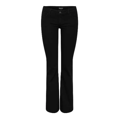 Abbildung von PIECES Damen Pcpeggy Lw Flared Blc Jeans Noos Bc, Schwarz, M / 30L