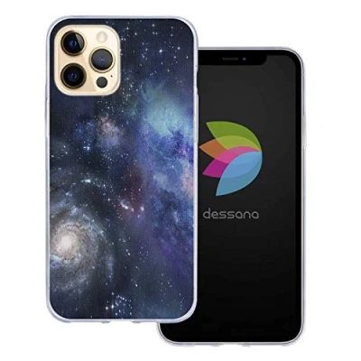 Abbildung von dessana Weltall transparente Schutzhülle Handy Case Cover Tasche für Apple iPhone 12 Pro Max Nebel Sterne