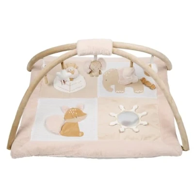 Abbildung von Nattou Krabbeldecke mit Spielbogen und verschiedenen Aktivitäten, Aus Polyester, Ca. 80 cm, Rechteckig, Flo, Oli &amp; Ernest, Flo Beige