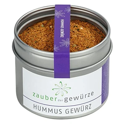 Abbildung von Zauber der Gewürze Hummus Gewürz, nordafrikanische Gewürzmischung für den Kichererbsen Dip Hummus, auch Falafel und Sesammus, Premium Qualität in wiederverschließbarer Aroma Dose, 50 g