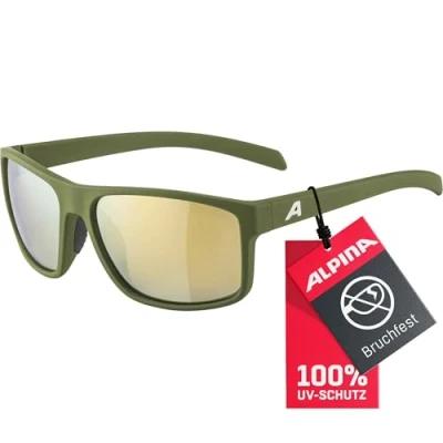 Abbildung von ALPINA NACAN I Verspiegelte und Bruchsichere Sonnenbrille Mit 100% UV Schutz Für Erwachsene, olive matt, One Size