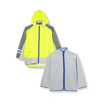 Abbildung von Playshoes RAIN Unisex 2IN1 Regenjacke / wasserabweisende Jacke für Kinder, Größe: 128, Neon yellow