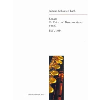 Abbildung von Sonate e moll BWV 1034 für Flöte und Bc Breitkopf Urtext (EB 8554)