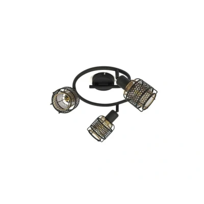 Abbildung von Lindby Eudoria Deckenlampe 3 flammig schwarz/gold