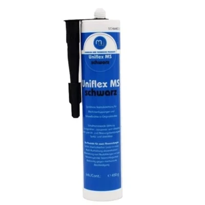 Abbildung von Spritzbare Nahtabdichtung Uniflex Karosseriedichtmasse MS Polymer schwarz 450g