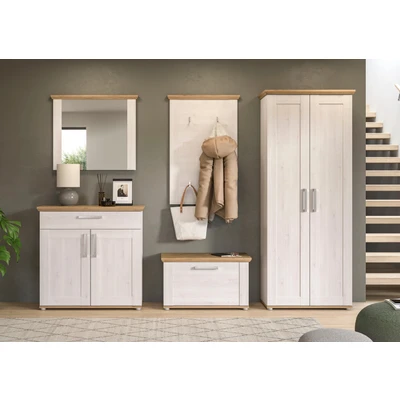 Abbildung von Home affaire Garderoben Set &quot;Cosenza, Breite 285cm, in Sibiu Lärche/Artisan Nachbildung&quot;, (5 St.), Flurmöbel, Dielenmöbel, Kombination, Diele, Garderobe, Garderobenmöbel
