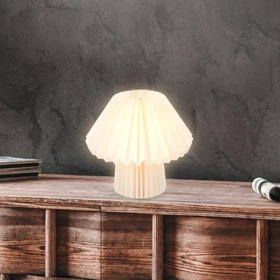 Abbildung von BRILONER Faltbare Tischlampe Papier, Papiertischlampe, Tischleuchte aus Dekolampe, Kabelschalter, E14, Weiß, 27 cm
