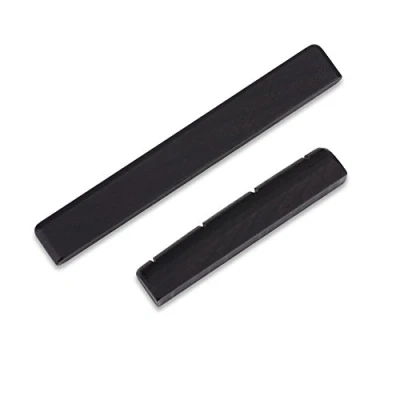 Abbildung von Dilwe Ukulele Brücke Sattel Set, Ebenholz &amp; Mutter für 4 Saiten Ukulelen Musikinstrument Teile, SpielzubehörSonstiges Zubehör Saiteninstrumente