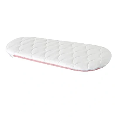 Abbildung von HOBBYGARDEN Matratze Kinderwagen, Stubenwagen, Wiege Bezug 100% Baumwolle abnehmbar &amp; waschbar Babymatratze allergikergeeignet für 73x31x3 cm oval, Rosa