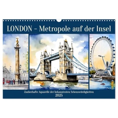 Abbildung von London Metropole auf der Insel (Wandkalender 2025 DIN A3 quer), CALVENDO Monatskalender