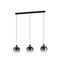 Abbildung von Hängelampe Oilella, schwarz grau, Länge 95 cm, Glas, 3 flg.
