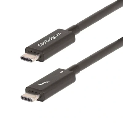 Abbildung von StarTech.com 2 m Aktives Thunderbolt 4 Kabel 40 Gbit/s 100W PD 4K/8K Video/Display kompatibel mit USB4/DP Alt Mode, 3, USB 3.2/Typ C (A40G2MB TB4 CABLE)