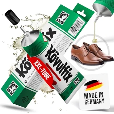 Abbildung von Kövulfix Schuhkleber 120g Kontaktkleber extra stark &amp; wasserfest Lederkleber für Sohlen, Gummi, Textil, Kork Made in Germany Profi Kleber Schuhreparatur Bastelarbeiten