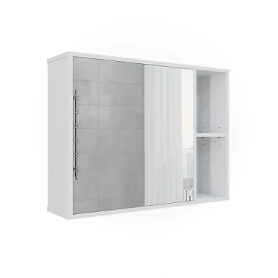 Abbildung von Vicco Badspiegelschrank Leano, Weiß, 80 x 60 cm