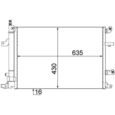 Abbildung von MAHLE ORIGINAL AC 497 000S Klimakondensator mit Trockner 635 VOLVO: V70 2, S80 I, S60 I