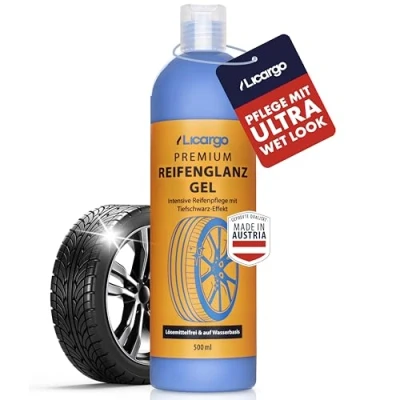 Abbildung von LICARGO Premium Reifenglanz Gel (500ml) Tiefschwarze Reifen Dank Intensiver Reifenpflege Glanz schützt Gummi &amp; lösemittelfreies Reifenglanzspray auf Wasserbasis