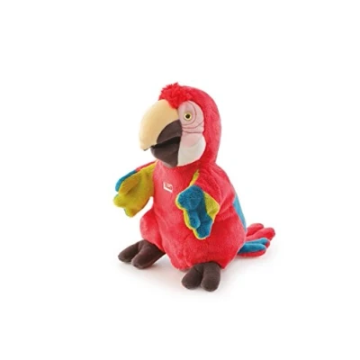 Abbildung von Trudi Puppets 29930 Handpuppe Papagei ca. 24 cm (Größe S), Stofftier aus hochwertigen Materialien, liebevolle Details, flauschig und weich, waschbar, Kuscheltier Puppe für Kinder, Rot/Blau