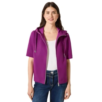 Abbildung von Cecil Kurzarm Sweatjacke, Damen, Größe: Large, Pink