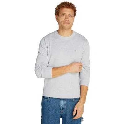 Abbildung von Tommy Jeans Herren Pullover Rundhalsausschnitt, Grau (Silver Grey Htr), XXL