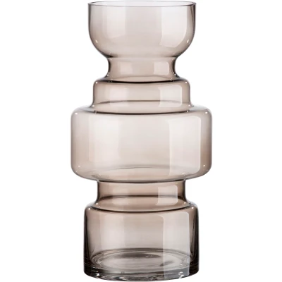 Abbildung von GILDE Deko große Vase Glasvase XL Moderne Blumenvase aus Glas Herbst Winter Weihnachten Farbe: Braun Höhe 30 cm