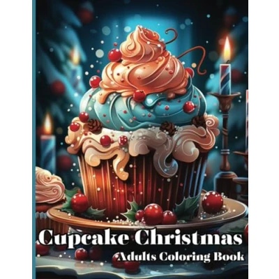 Abbildung von Christmas Coloring Book for Adults A Cupcake Adults, Seniors with Beautiful Cupcakes: Holiday ... inches 50 Designs 100 Pages