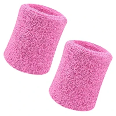 Abbildung von Schweißbänder, Sport Wristbands Gelenkband 2 Pack, 4 Zoll Schweißband Armband Weiche verdickte Baumwolle, für Tennis Gymnastik Fußball Basketball, Laufen Athletic Sports Pulver