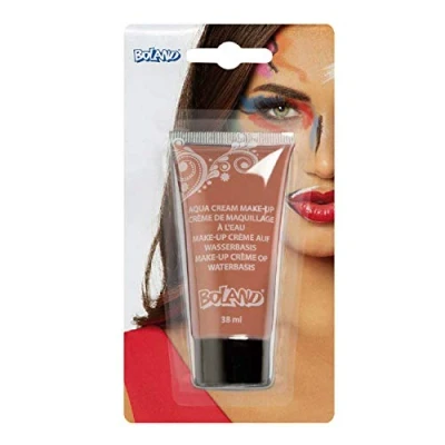 Abbildung von Boland 45008 Tube Make Up Creme, Braun, 38 ml, Schminkfarbe, Körperfarbe, auf Wasserbasis, leicht zum Auftragen und zu Entfernen, Mottoparty, Karneval, Halloween