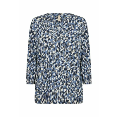 Abbildung von Soyaconcept Felicity Langarmshirt, Damen, Größe: XL, Blue iris combi