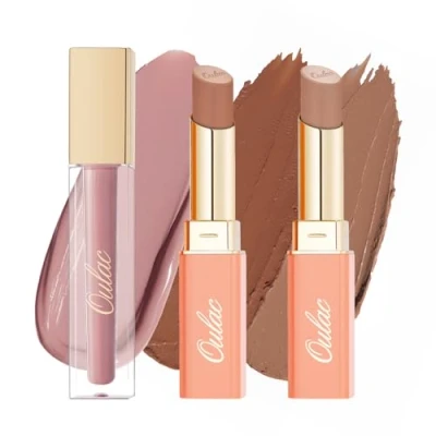 Abbildung von Oulac Lippenstift Set Matt &amp; Satin Finish, Flüssiger Matte Cremiger Pflegestift, Hochpigmentiert, Langzeithaltbar, Vegan (M11+SG09+SG10)