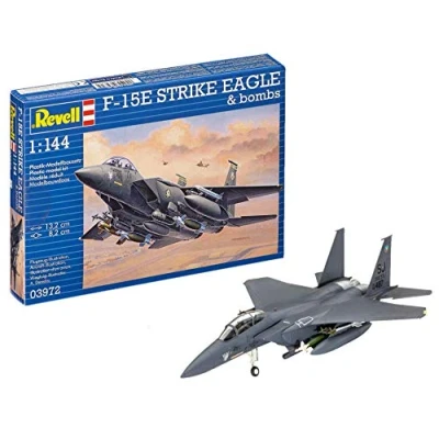 Abbildung von Revell RG3972 Modellbausatz Flugzeug 0.141666666666667 F 15E STRIKE EAGLE &amp; bombs im Maßstab 1:144, Level 4, originalgetreue Nachbildung mit vielen Details, 3972