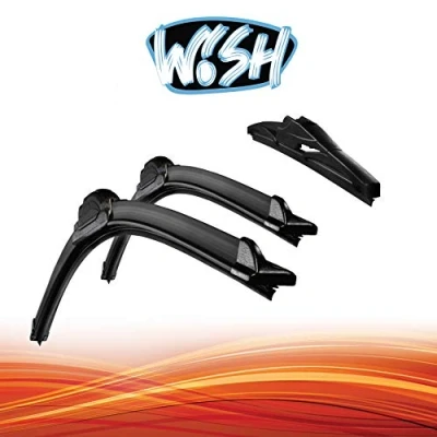 Abbildung von Wish® Universal Premium Satz Front + Heck Scheibenwischer Länge: 26&quot; 650mm / 18&quot; 450mm 14&quot; 350mm Wischblätter Vorne und Hinten Flachbalkenwischer ReView G UP26.18.A.RG14