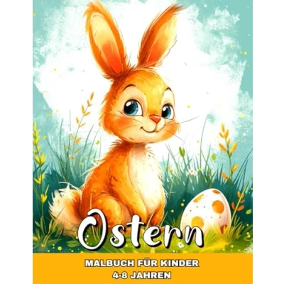 Abbildung von Ostern Malbuch für Kinder 4 8 Jahren: Ausmalbilder mit niedlichen Osterhasen, Küken, Ostereiern, Frühlingsszenen und Vielem Mehr