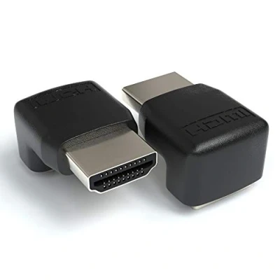 Abbildung von JAMEGA HDMI Winkel Adapter 2er Pack 90 Grad (Rechter Winkel) von A Buchse zu Stecker 19pol Konverter 1080p Full HD 4K Ultra Vergoldete