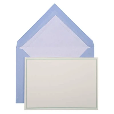 Abbildung von G.Lalo Lalo 32602L Karten Set Vergé de France (25% Hadern mit 10 Papier 300 g, 107 x 152 mm, Farbrand blau, Umschläge, weiß gefüttert, 114 162 1 Pack) blau