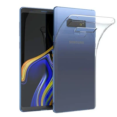 Abbildung von EAZY CASE Hülle kompatibel mit Samsung Galaxy Note 9 Schutzhülle Silikon, Ultra dünn, Slimcover, Handyhülle, Silikonhülle, Backcover, Durchsichtig, Klar Transparent